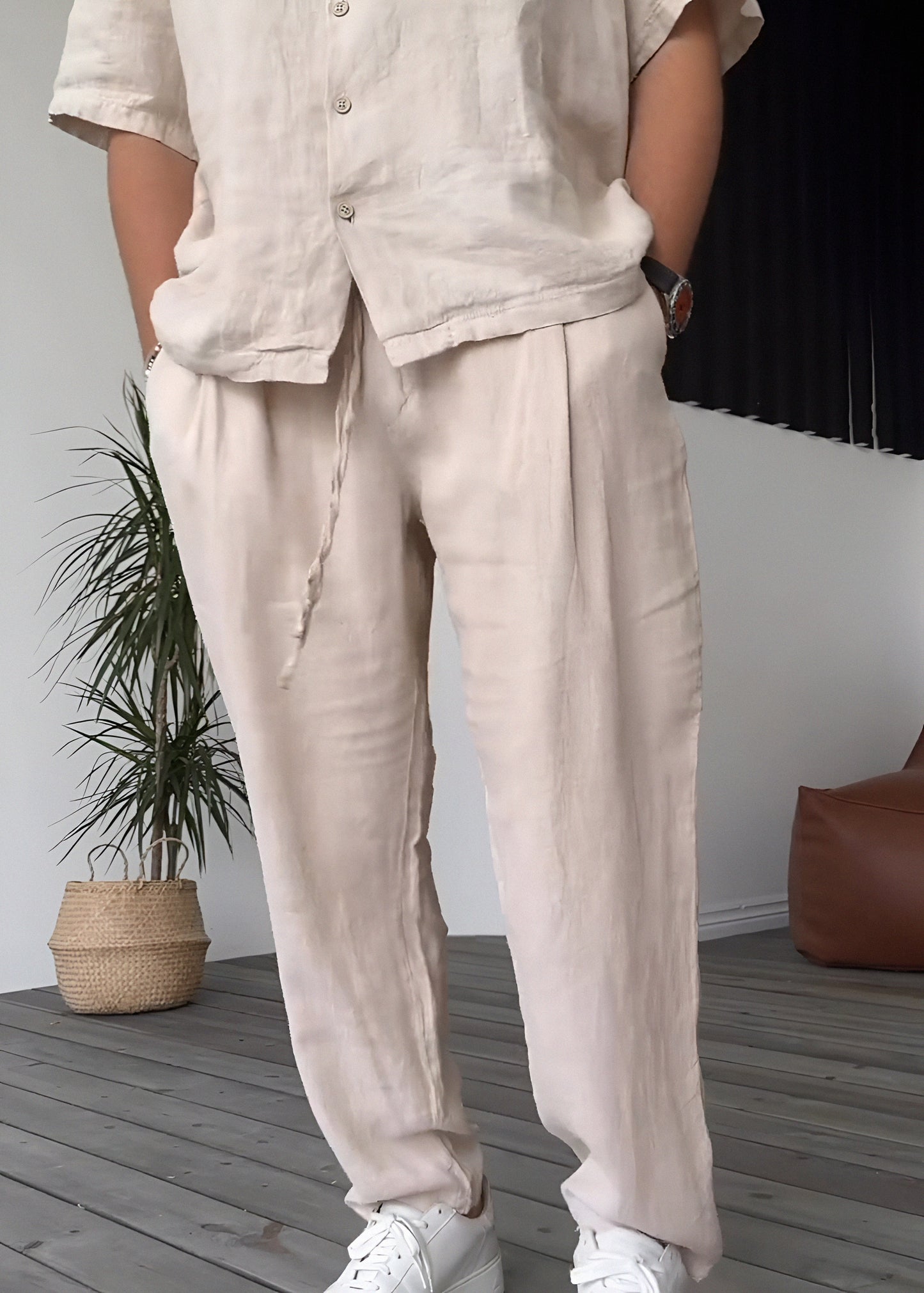 Pantaloni din in H105