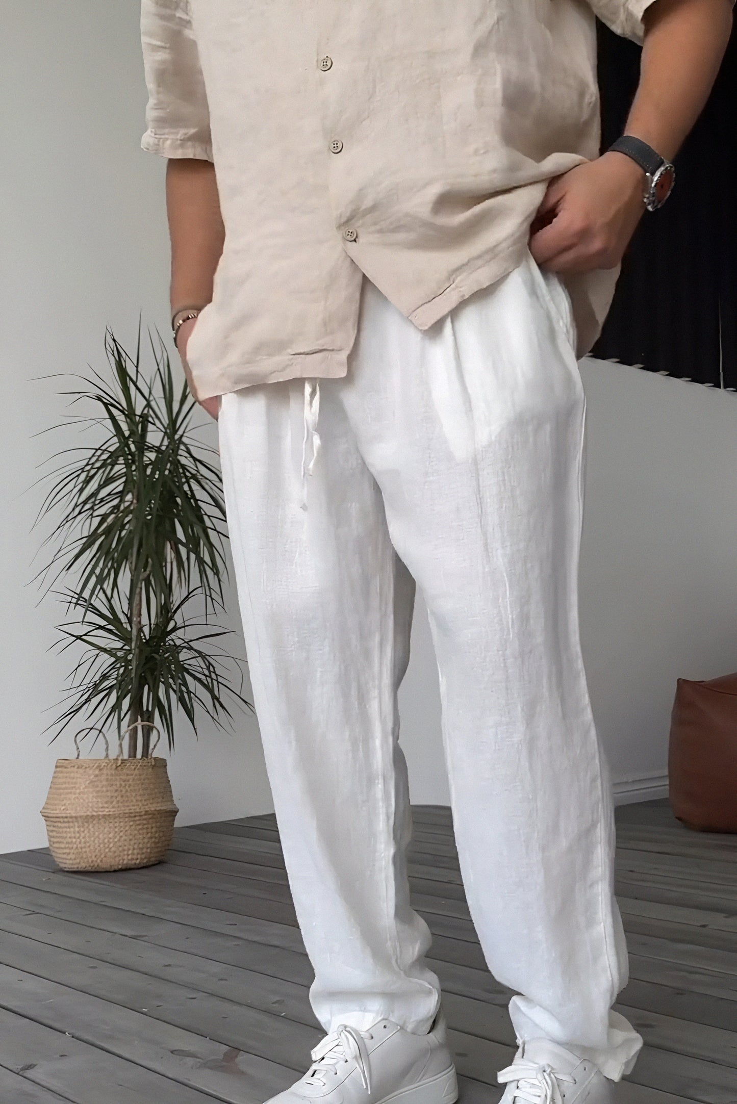 Pantaloni din in H103