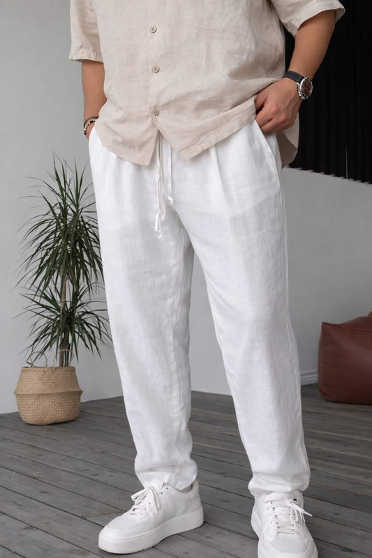 Pantaloni din in H103