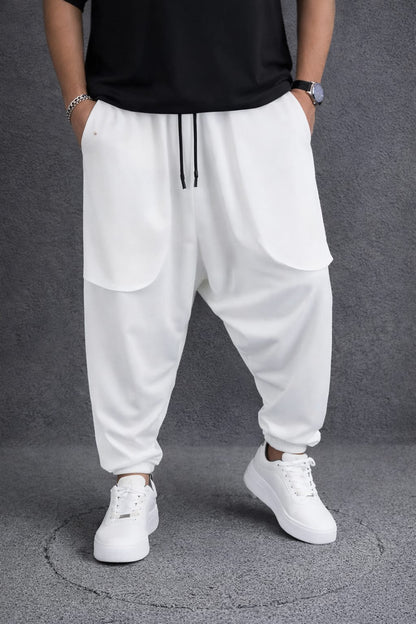 Pantaloni cu buzunare loose si siret H107