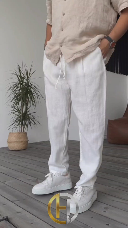 Pantaloni din in H103